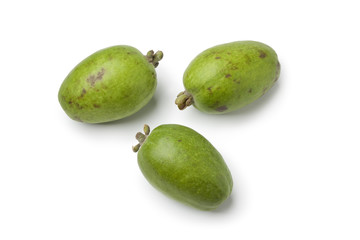 Whole single fresh feijoa fruit