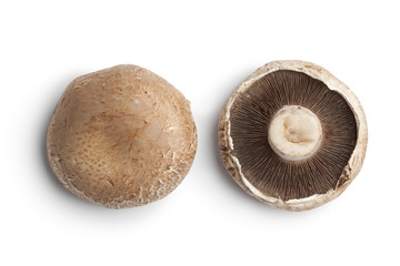 Whole fresh Portobello mushrooms