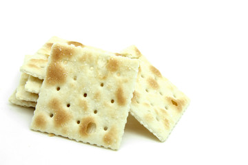 isolated crackers on white
