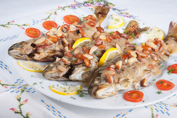 served fried trout for almonds