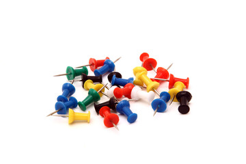 heap of colorful office pushpin