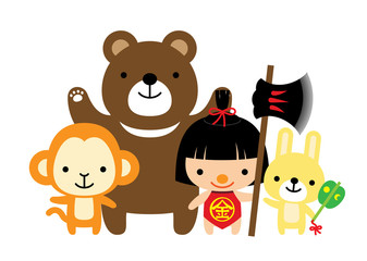 Naklejka premium 昔話 金太郎