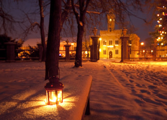 Laterne mit einem Schloss