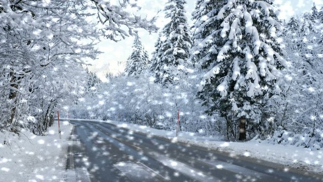 Straße im Winter - Street with Snow - Video