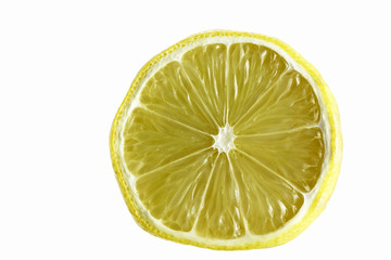 slice of lemon isolated over white