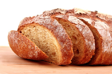 Bread on wooden surface