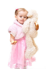 Portrait of little adorable girl isolated on white