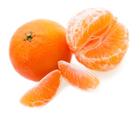 Mandarines on the white