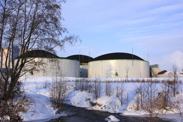 biogas plant in winter