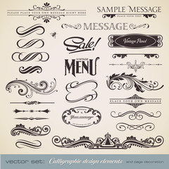 vector set: calligraphic elements and page decoration (3) - obrazy, fototapety, plakaty