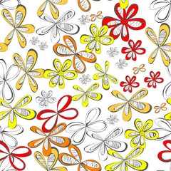 Papier Peint photo Fleurs abstraites Fond d& 39 écran transparent coloré avec des fleurs