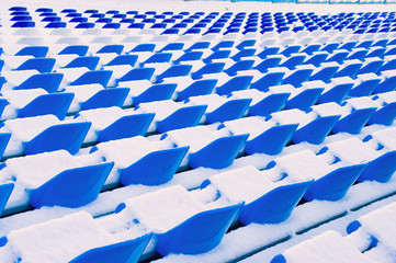 Naklejka premium Blue benches