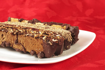 Biscotti with Red Background