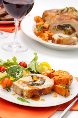 Pork Tenderloin Roulade and Salad