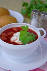 Traditional Russian borsht