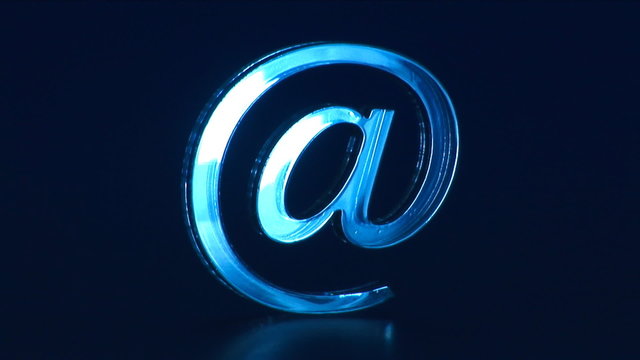 The Sign Email blue colour on dark background.