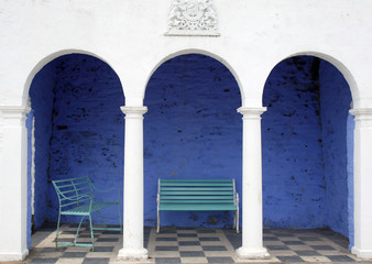 Benches by Portmeirion hotel