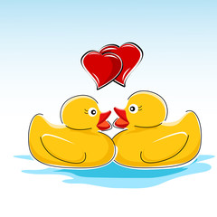 valentine card with ducks