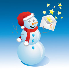 Snowman with a message.