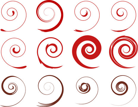 rot  Floral Spiralen Pflanzen