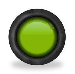 3D Button Grunge Verde