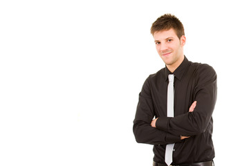 young business man portrait in white background