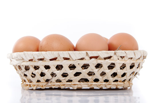 Eggs in basket.