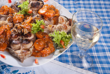 stewed vegetables with fish