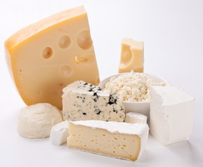 Various types of cheeses.