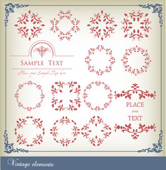 Vintage elements and page decoration vector background