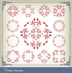 Vintage elements and page decoration vector background