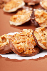 Obraz na płótnie Canvas chocolate sweets with almond