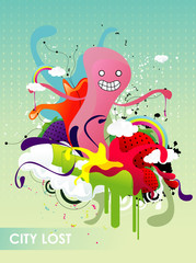 Obraz na płótnie Canvas abstract character vector illustration
