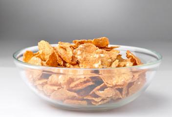 closeup of a bowl with cereal flakes