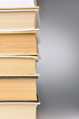 stack of closed books