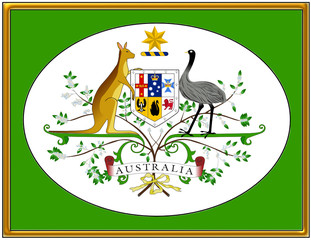 Australia national emblem coat frame