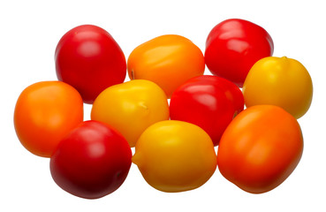 Multicolored tomatoes, isolated