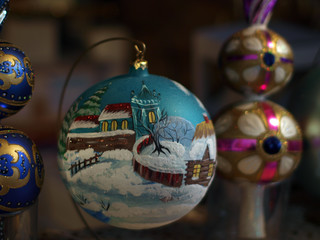 Christmas pine glass ball