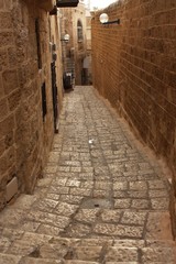 Fototapeta na wymiar Old Jaffa street, Izrael