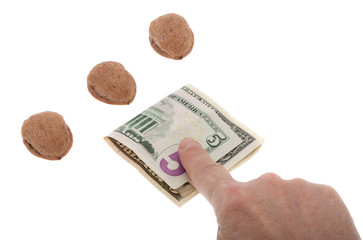 Fototapeta premium Hütchenspiel mit Geld