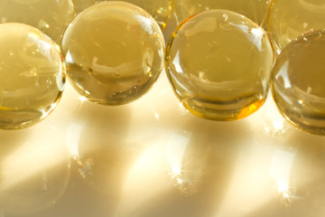 close up of vitamin oil capsules