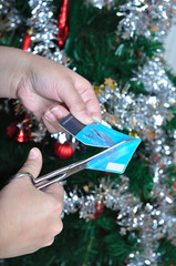 Credit card is cuting because of loan on Christmas - 28551237