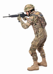 Modern soldier with rifle