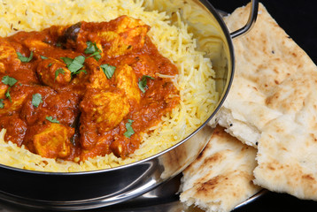 Indian Chicken Curry, Rice & Naan