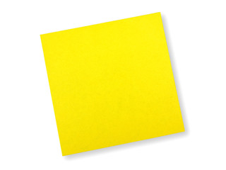 Yellow note on white background