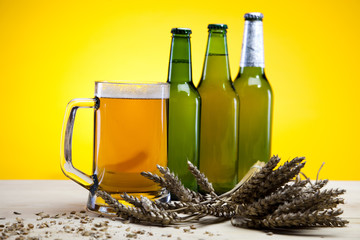 Bottle of beer and glass