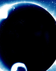 Glowing alien planet