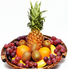 Fruit basket on a white background