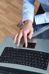 Fototapeta na wymiar Closeup on laptop computer keyboard