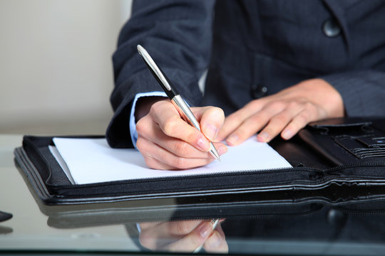Closeup of contract signature